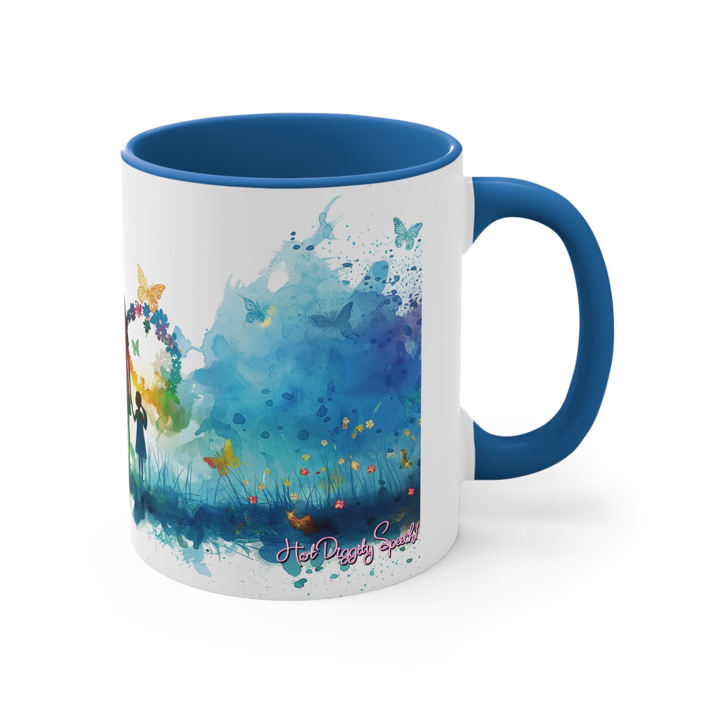 Infinite Love Ceramic Mug - 11oz "Autism Mom" Watercolor Cup with Color Accent Options