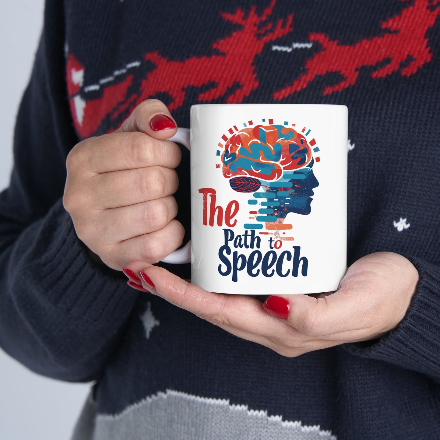 "The Path to Speech" Neurology-Inspired Ceramic Mug - 11oz Educational SLP Coffee Cup