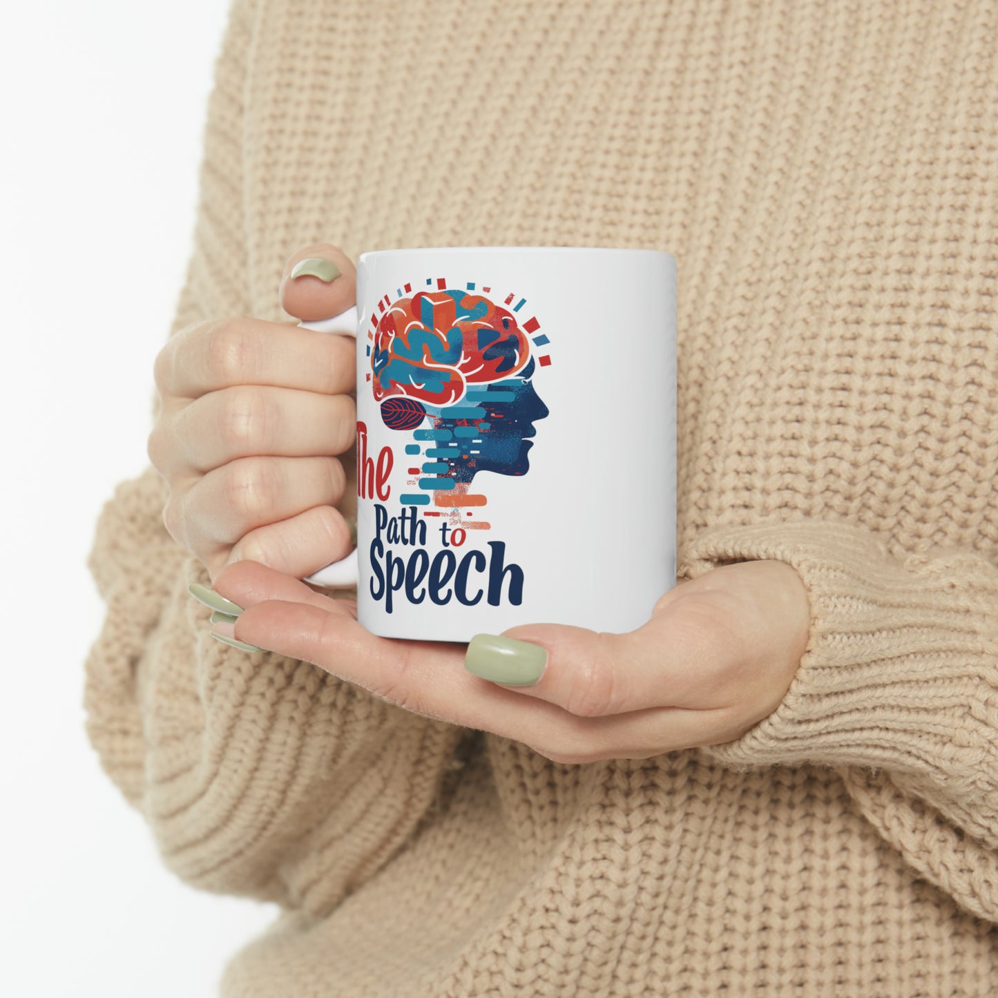 "The Path to Speech" Neurology-Inspired Ceramic Mug - 11oz Educational SLP Coffee Cup