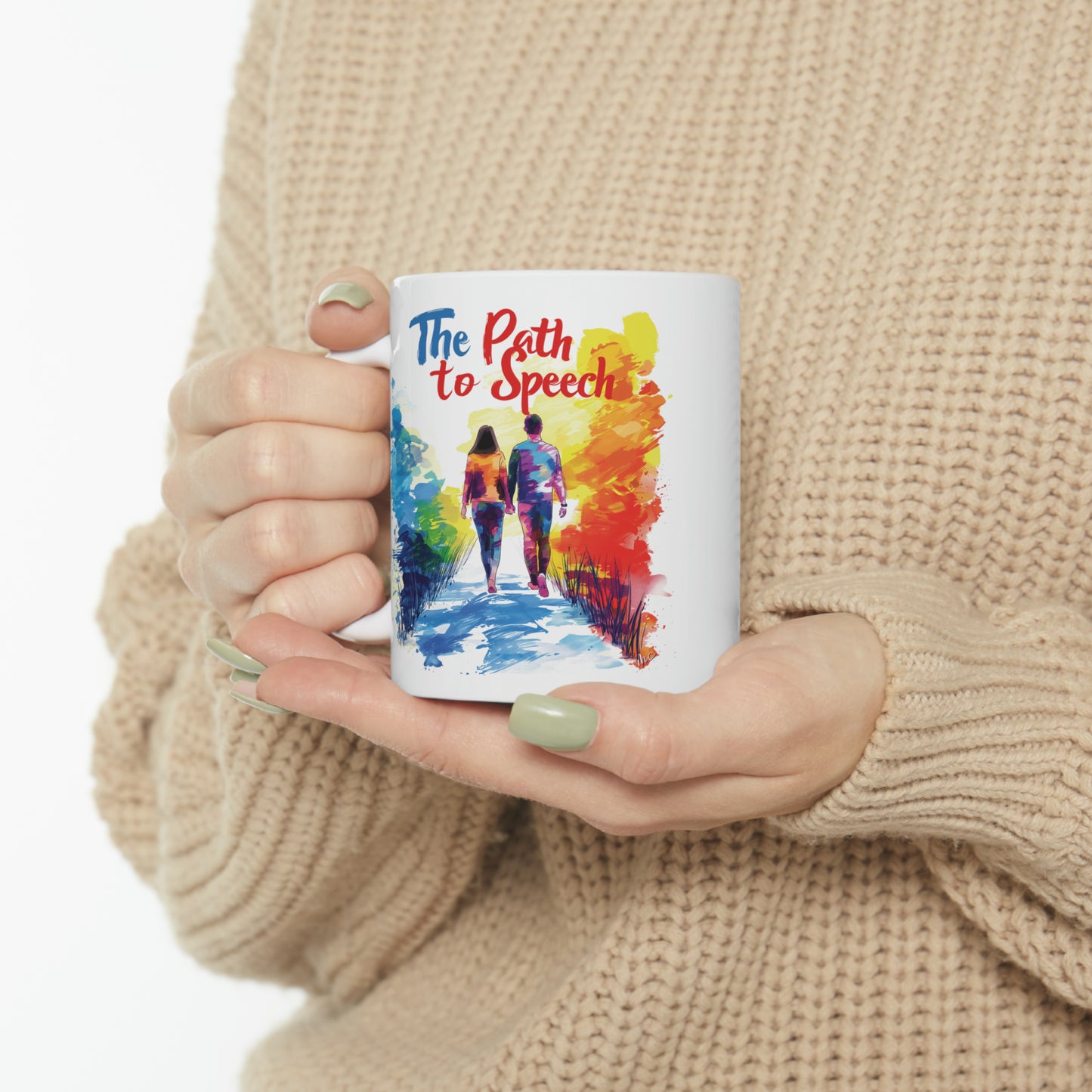 "The Path to Speech" Inspirational Journey Ceramic Mug - 11oz Colorful SLP Coffee Cup