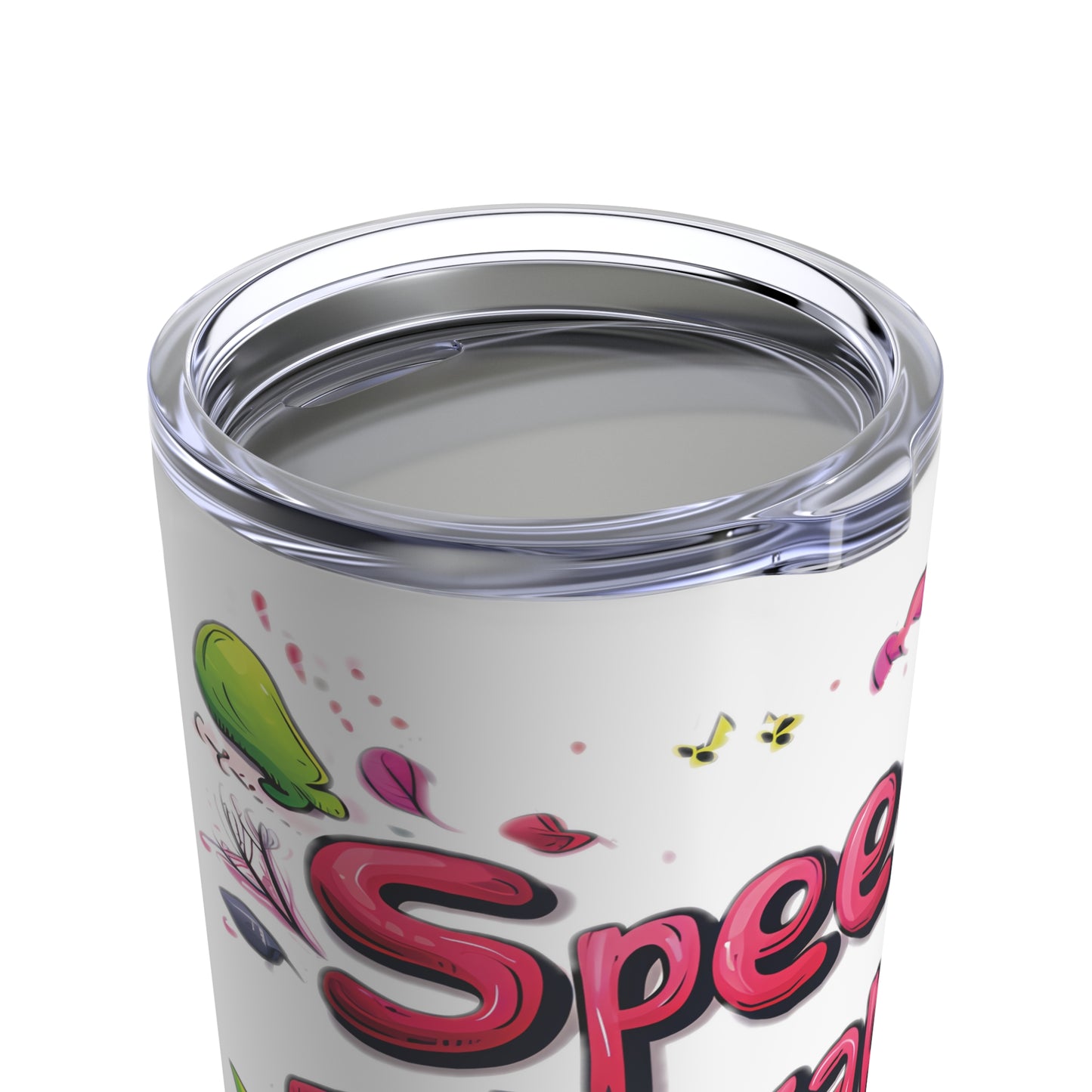 "Speech Therapist Fuel" 20oz Stainless Steel Tumbler - Colorful & Vacuum-Insulated with Clear Lid