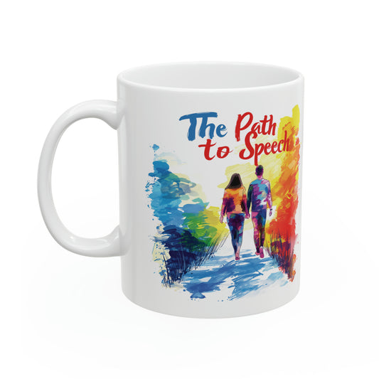 "The Path to Speech" Inspirational Journey Ceramic Mug - 11oz Colorful SLP Coffee Cup