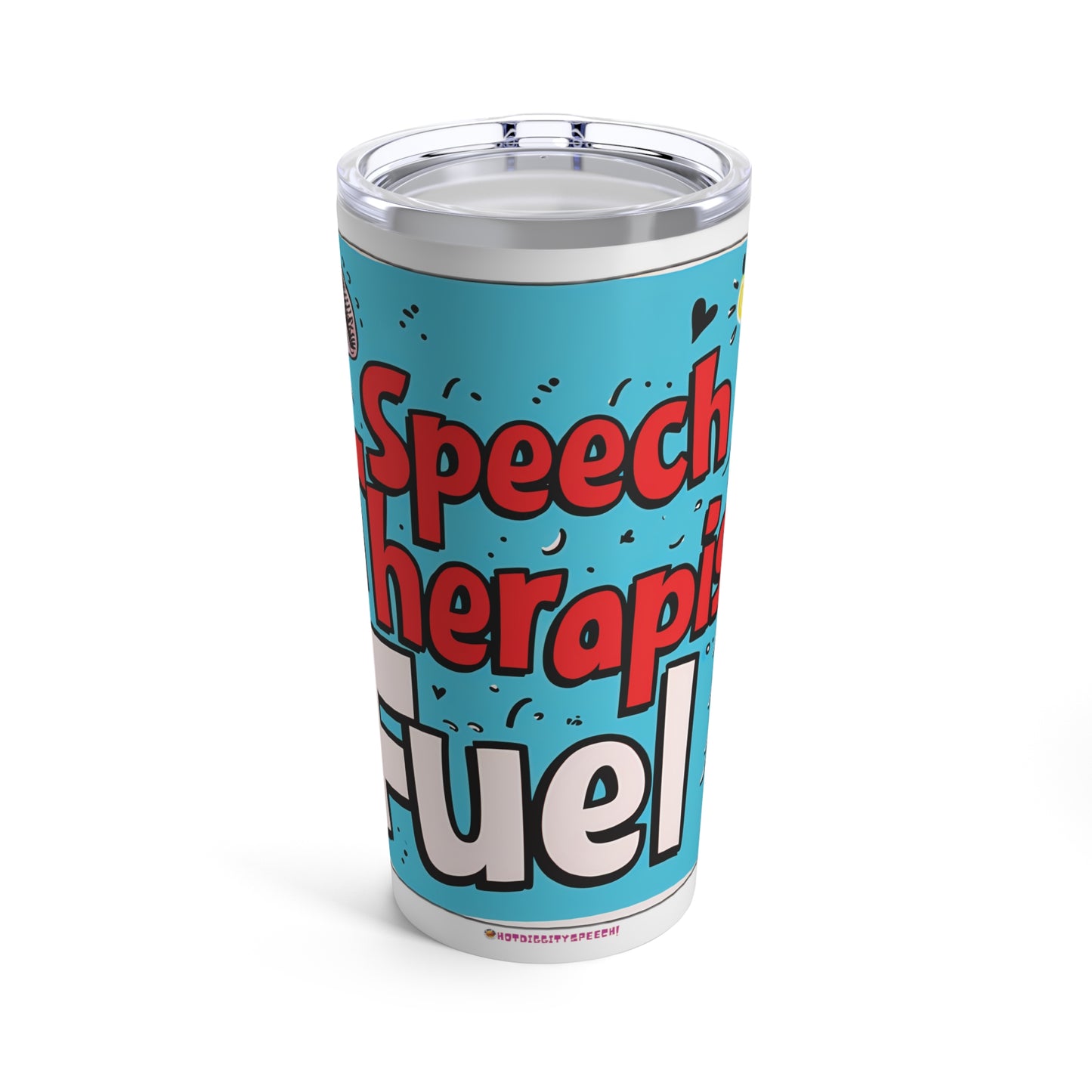"Speech Therapist Fuel" 20oz Stainless Steel Tumbler - Bold & Energizing Design with Clear Lid