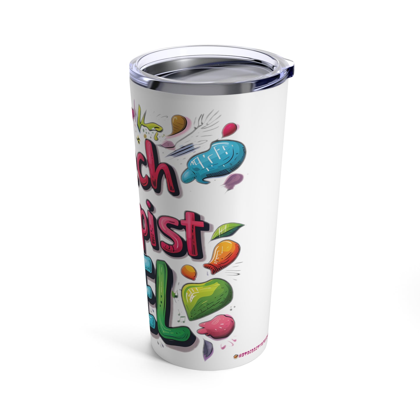 "Speech Therapist Fuel" 20oz Stainless Steel Tumbler - Colorful & Vacuum-Insulated with Clear Lid