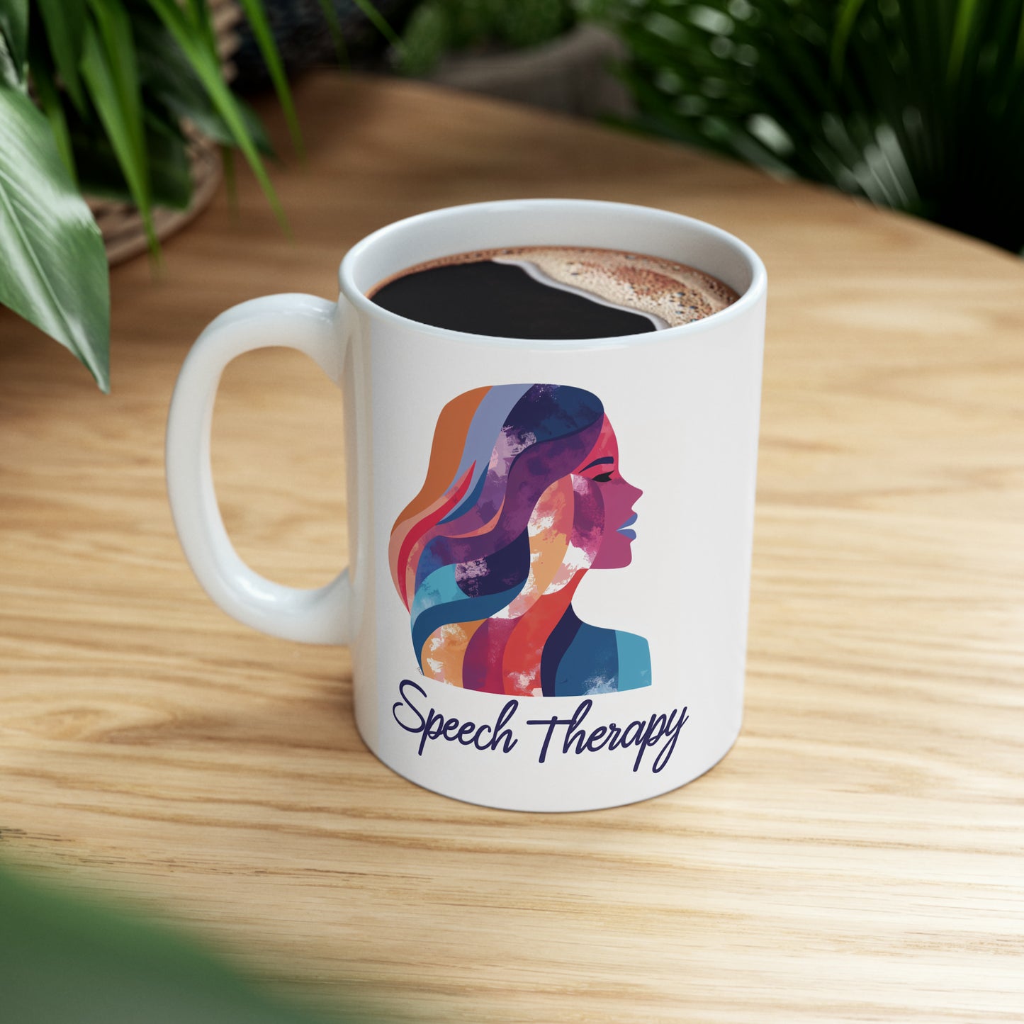 Elegant Speech Therapy Ceramic Mug - 11oz Artistic SLP Coffee Cup