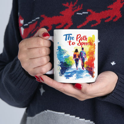 "The Path to Speech" Inspirational Journey Ceramic Mug - 11oz Colorful SLP Coffee Cup