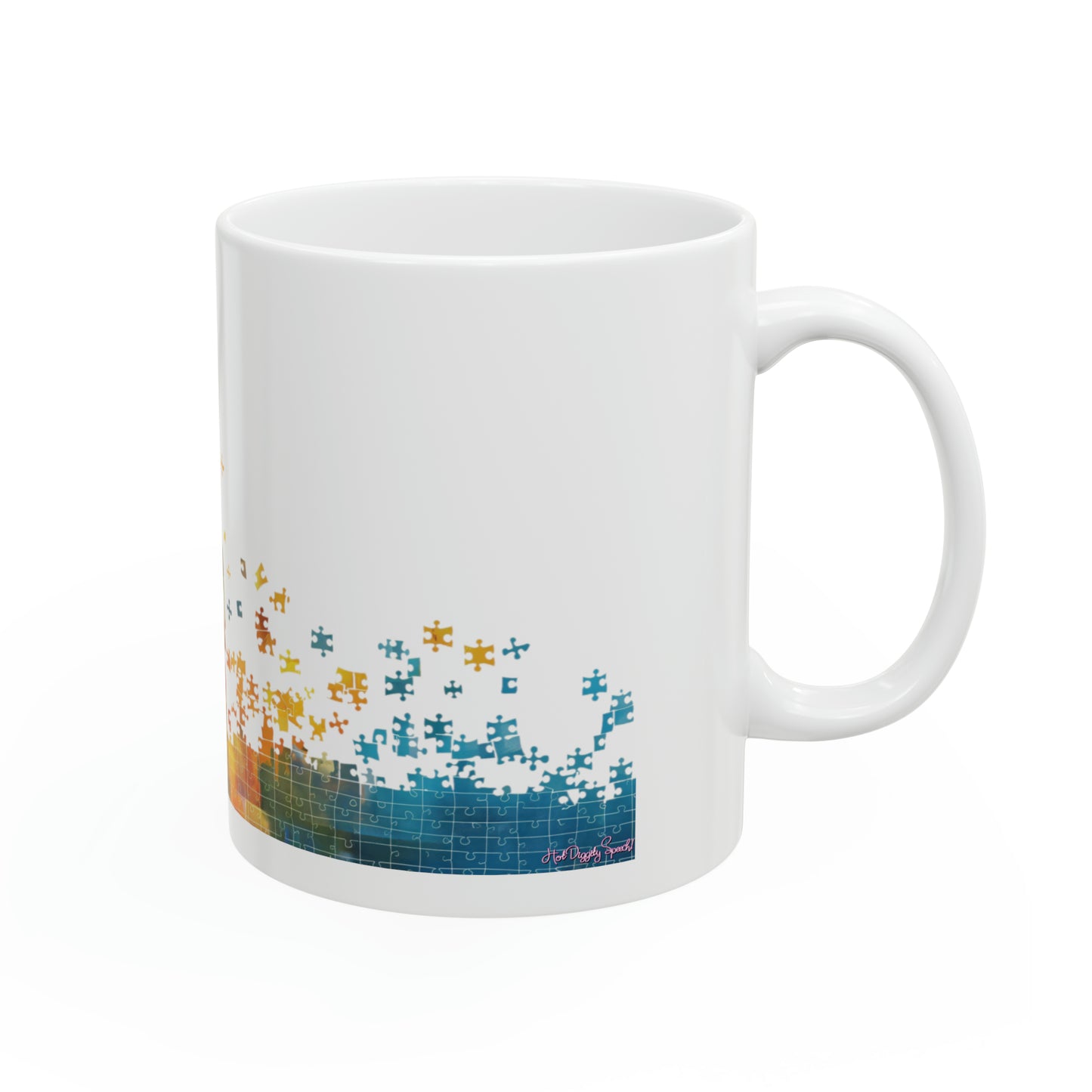 Autism Awareness Ceramic Mug - 11oz "Autism Mom" Coffee Cup